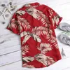 Heren T-shirts Zomer Vintage Casual Shirt Heren Bloemen Korte Mouw Tops Tee Hawaiian Camicia Uomo Chemise 612