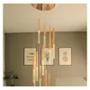 Pendant Lamps Led Lights Scandinavian Loft Staircase Crystal Hanging Lamp Nordic Art Creative Restaurant Gold Long Light Chandeliers Dh5N0