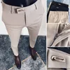 Mens Pants Spring Summer Men Casual Business Formal Slim Fit Solid Color Office Social Trousers Wedding Party Suit Pant 230203