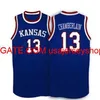 Homens para jovens personalizados Vintage #13 Wilt Chamberlain Kansas Jay Ku Jersey Size S-4xl 5xl ou personalizado qualquer nome ou n￺mero Jersey