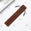 Saco de caneta de cordão de veludo bolsa com corda pequena bolsa de pano para lápis estojo para armazenamento de uma caneta
