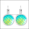 Stud Fashion Coreano Bellezza Squame di pesce Orecchini per le donne Colorf Charms in resina Mermaid Fit Daily Holiday Gifts Drop Delivery Jewelry Othdq