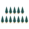 Décorations de Noël 12pc Set Mini Arbre Sisal Soie Cèdre - Décoration Petit Or Argent Bleu Vert Blanc