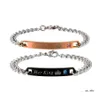 Bracciale a catena in acciaio inossidabile per coppia per donna Uomo Sua regina Il suo re Amante Braccialetti con ciondoli Bellezza Bestia Gioielli di design 1Pc D Otsx4