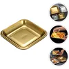 Plates Plate Dish Tray Bowl Dipping Stainless Stand Salad Camping Steak Baking Appetizer Sauce Cookie Cupcake Steel Serving Dinner