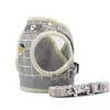 Dog Collars Pet Traction Rope Plaid Square Bra Strap Nylon Net Reflective Vest Puppy Clothes