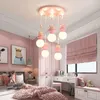 Pendant Lamps Children's Room Chandelier Cartoon Teacup Bear Girl Heart Personality Creative Simple LED Princess Bedroom LampPendant