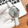 Kvinnor tittar p￥ automatiska mekaniska klockor Lady Wristwatch 34mm Montre de Luxe Ceramic Watch Band Sapphire