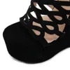 Dress Shoes Women Sandals High Heels Hollow Up Platform Heeled Zipper Fashion Sandal Wedges Boots Open Toe