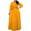 Plus size Dresses Plus Size Dresses for Women Evening Party Long Chiffon Dress with Belt Elegant Maxi Dress Wholesale Items Drop 230203