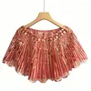 Scarves 2023 Vintage Women Striped 1920s Shawl Wraps Beaded Sequin Deco Evening Cape Bolero Flapper Cover Up Mesh Shrug