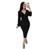 Femmes Européennes Et Américaines Robes Fashion Street Designer Femmes Col En V Plissée Fesse Jupe Printemps Été Lady Sexy Dress Multi Couleur