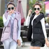 Femmes Gilets Automne Hiver Femmes Coton Gilet Manteaux Mince Chaud À Capuche Parka Vestes Lady Midi Long Sans Manches Gilet Outwear Kare22