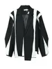 Женские костюмы Blazers eam Женщины черные нерегулярные цвета Blazer Blazer Blazer Lake Late Rucket Fashion Spring осень 1DF3080 230202