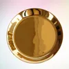 Plates 1 PC Ceramic Plate Round Reflective Electroplating Luxurious Cake Tray Dried Fruit Dish For Home Office Store Restaurant