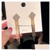 Dangle Chandelier Fashion Jewelry S925 Sier Post Earrings Geometric Square Tassels Stud Drop Delivery Dhssc