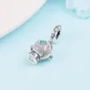 925 Sterling Silver Snowflake Snowglobe Dangle Bead Passar europeiska smycken Pandora Style Charm Armband