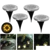 Lampes souterraines Lumière 8 Led Énergie solaire enterrée sous la lampe au sol Voie extérieure Chemin Jardin Pelouse Cour Éclairage Drop Delivery Lights Dhjiy