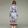 Dames boutiqe jurk met lange mouwen paleis geprinte jurk 2023 lente herfstjurk high-end retro dame jurken ol runway jurken