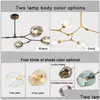 Lampes Suspendues Led Lumières Lustre 110V220V Nordic Moderne Lumière Éclairage Pendentif Lampe Salon Boule De Verre Drop Delivery Intérieur Dhx40