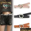 Cintos Merven￧￣o Europa Decora￧￣o feminina Slim Dress Jeans Belt Eyes Metal Needle Heart Buckle simples PU Couro Drop Dat entre Fashion A Dhebj