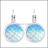 Stud Fashion Coreano Bellezza Squame di pesce Orecchini per le donne Colorf Charms in resina Mermaid Fit Daily Holiday Gifts Drop Delivery Jewelry Othdq