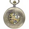 Pocket Watches Classic Star de cinco pontas de bronze hollow bronze vintage vintage totalmente automático Assista Man Women Women Creative PJX1353