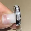 Bague solitaire bague couleur argent bagues pour femmes avec zircon cubique rond simple élégant mariée mariage fiançailles éternité bijoux Y2302