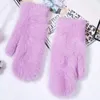 Five Fingers Gloves Wool Female Winter Mittens Factory Outlet Fur Fingerless Women Girls 2023 Wholesale