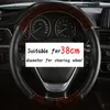 Steering Wheel Covers 15 Inch/38 Cm Genuine Leather Car Cover Anti-slip Steering-Wheel Braid Stitch On Wrap With Needle And Thread