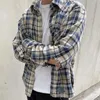 Men Shirts Womens Plaid Flannel Casual Retro Long Sleeve Shirt Coat Cotton with Holes