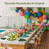Decorative Flowers 12/24 Pcs Artificial Plants Plastic Tropical Palm Tree Leaves Wedding/Party Table Pography Decoration Supplies For Garden