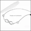 Link Chain 925 Sterling Sier Infinite Bracelet Eight Charm Bracelets For Women Trendy Drop Delivery Jewelry Otf4X