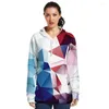 Herrtröjor Autumn Style 3D Hoodie Printing Wild Geometric Diamond Pattern Casual Girl Fashion Plus Size Par Outfit