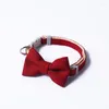 Collari per cani Christmas Ploid Bowknot Cat Collar Wot Taling Manufattura Cucciolo di Pet Cucciolo Chihuahua Collana Elastica regolabile