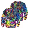Hoodies masculinos Cosmos hippie colorido com moleto
