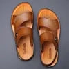 Homens deslizam a moda ao ar livre verão de verão genuíno sapatos não deslizamentos de praia sandálias de viagens de viagem 230203