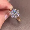 Anel solitário 3ct diamante mulher prata 925 ouro amarelo moissanite casamento de noivado 2ct moissanite com cericate y23026322015