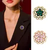 Brooches Exquisite Women Flower Hollow Crystal Pin Fashion Trendy Rhinestone Shiny Boutique Badges For Lady Wedding Party