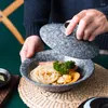 Cuencos Cuenco de cerámica Fideos creativos con tapa Arroz Vajilla japonesa Sopa Instantánea Coco rematado