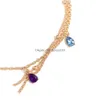 Pendant Necklaces Fashion Jewelry Mti Layer Necklace Geometric Cactus Colorf Gemstone Rhinstone Drop Delivery Pendants Dhpga