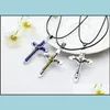 Pendant Necklaces Cross Jesus Christ Crucifix With Leather Chain Necklace Luckyhat Drop Delivery Jewelry Pendants Dhsqh