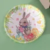 Plates 4pcs Easter Plate Candy Dinner Table Decor Metal Snack Rustic Towel Tray