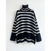 Women's Sweaters Totem Brand Wool Cotton with Stripe Design Women Luxury Lady dropped shoulder 230203