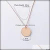 Pendant Necklaces Blank Round Necklace Stainless Steel Gold Minimalist Dog Tag Coin Jewelry For Buyer Drop Delivery Pendants Otje5