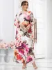 Plus size Dresses 5XL Plus Size White Dress Women Spring Autumn Long Sleeve Floral Print Casual Dress Big Size Clothes Maxi Long Dresses 230203