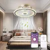 Lampes suspendues ventilateur de plafond avec lumières télécommande APP contrôle ventilateurs sans lame à profil bas pour chambre d'enfants chambre salon
