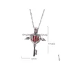 Подвесные ожерелья 925 Стерлинговые жемчужные клетки Ключ/сердце/угол крыла/Стили совы DIY Мод