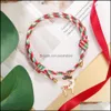 Link łańcuch świąteczny bransoletka biżuteria Diy Colorf Santa Claus Bell Tree Charm Bracelets Drop dostawa OT1EG