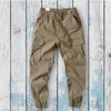 Herenbroek mannen flapzakken jogger broek zachte stof losse type goede elastische taille enkelbandige broeken's